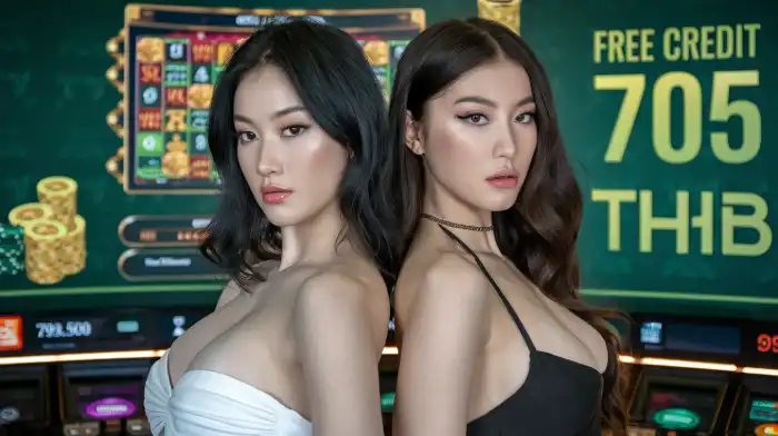 สองสาวเอเชียสวยกำลังเพลิดเพลินกับการเล่นสล็อตออนไลน์ Betflik93 พร้อมแสดงความตื่นเต้นเมื่อได้รับแจ็คพอต